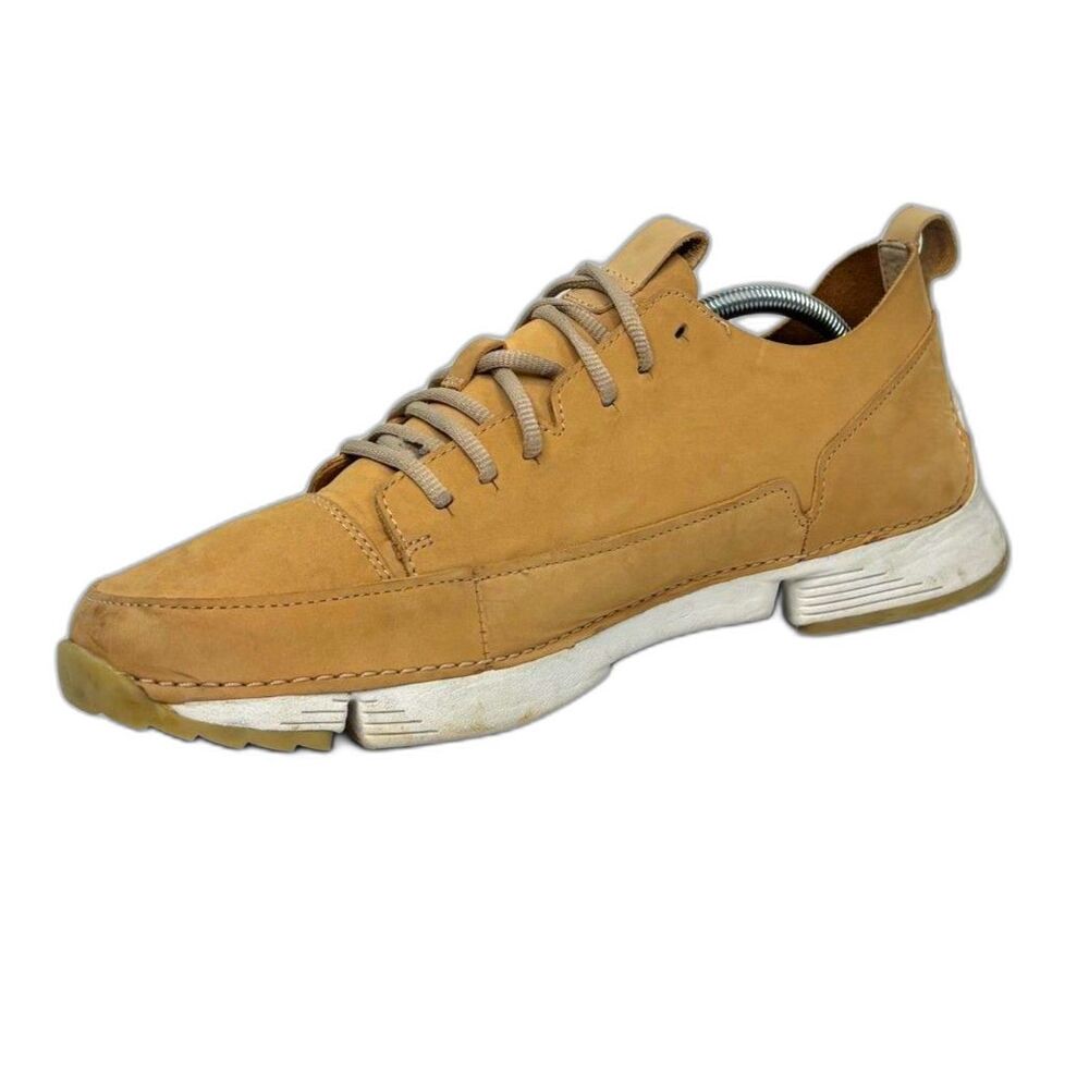 Mens Clarks Trigenic Tri‎ Spark Lace Up Casual Shoes Tan/White Size 11.5 M